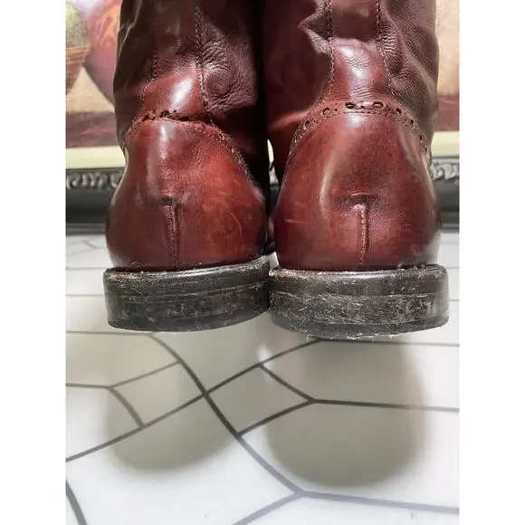 M Gemi Mens Boots Size 14 Brown Leather Cap Toe Lace Up Lug Sole EU 47 - Picture 10 of 11